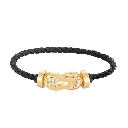 [⭐Shinejoy]CHANCE LARGE 8 FIGURE BUCKLE HALF DIAMOND BRACELET GOLD