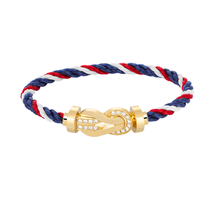 [⭐Shinejoy]CHANCE LARGE 8 FIGURE BUCKLE HALF DIAMOND BRACELET GOLD