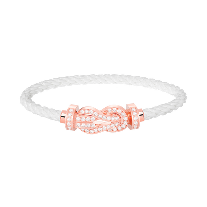 [⭐Shinejoy]CHANCE LARGE 8 FIGURE BUCKLE FULL DIAMOND BRACELET ROSE GOLD