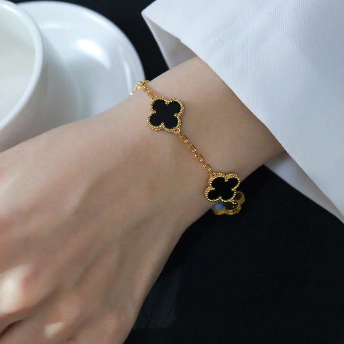 [⭐Shinejoy] CLOVER 5 MOTIF ONYXS BRACELET COLLECTION