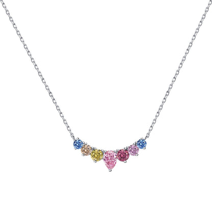 [Shinejoy Jewelry]華奢でカラフルなハートネックレス