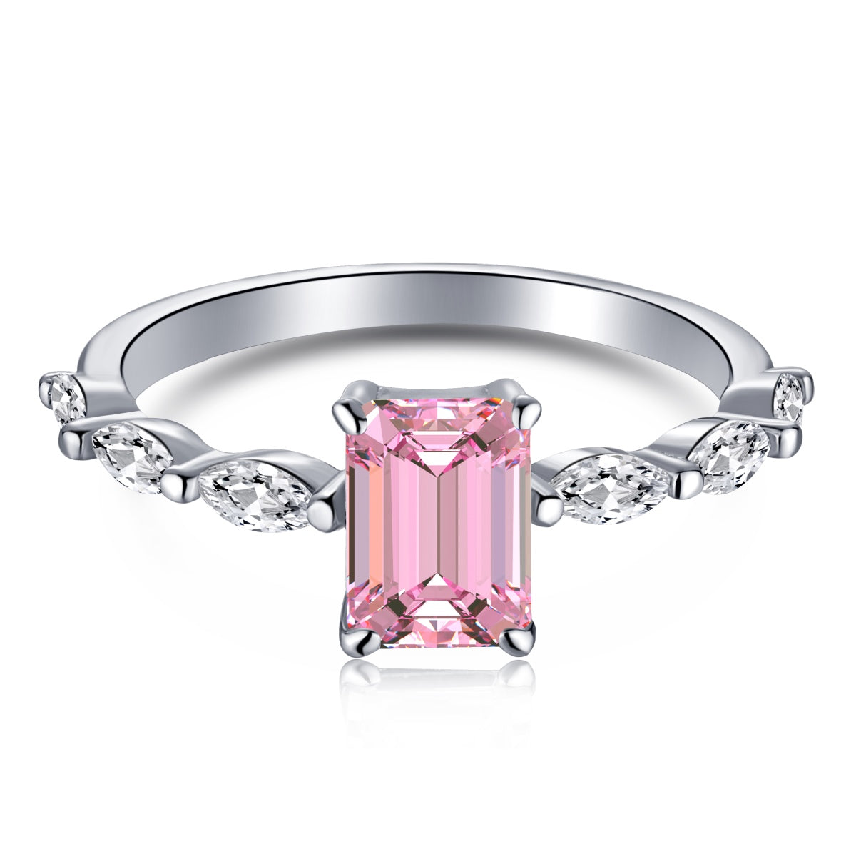 [Shinejoy Jewelry] 1.0カラット 上品で華やかなラディアントカット デイリーリング