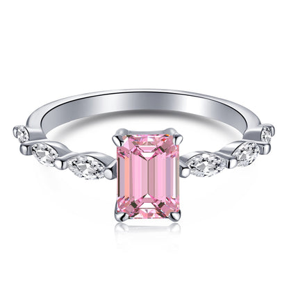 [Shinejoy Jewelry] 1.0カラット 上品で華やかなラディアントカット デイリーリング