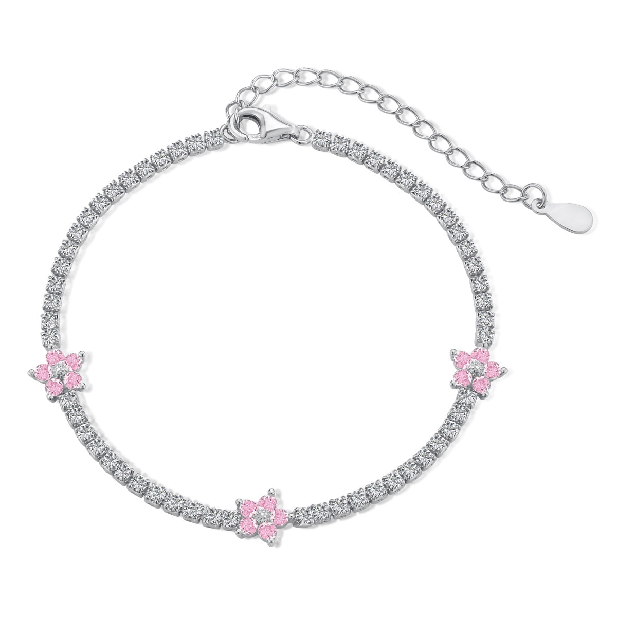 {
  "Shinejoy Jewelry": "シャインジョイ・ジュエリー",
  "Sparkling Flower Shape Tennis Bracelet": "煌めくフラワーモチーフのテニスブレスレット"
}