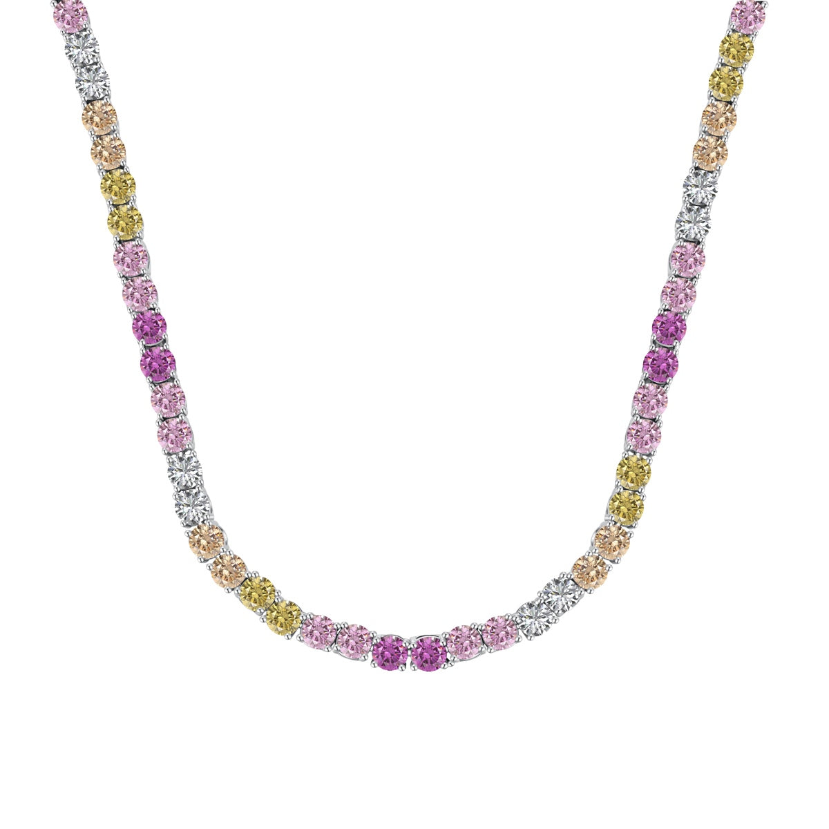 [Shinejoy Jewelry]華奢なカラフルテニスネックレス