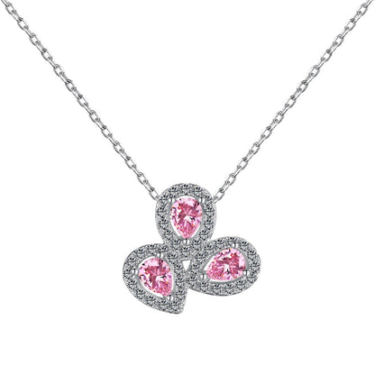 [Shinejoy Jewelry]エレガントなフラワーモチーフのペアシェイプネックレス