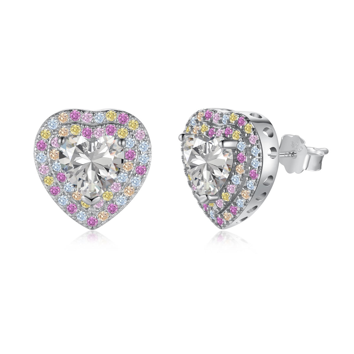 [Shinejoy Jewelry]きらめくハート型ラバーイヤリング