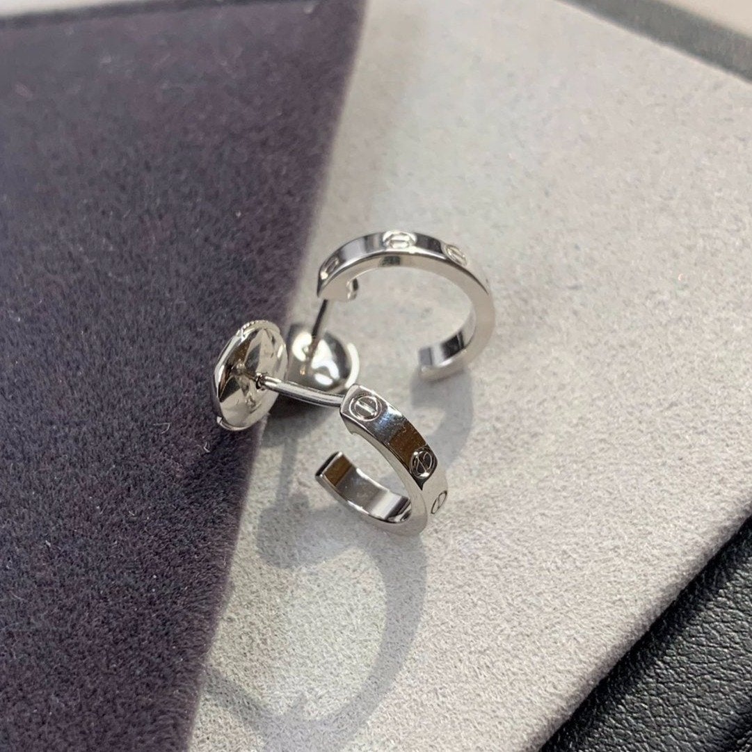 [⭐Shinejoy]LOVE EARRINGS 2.65MM SILVER