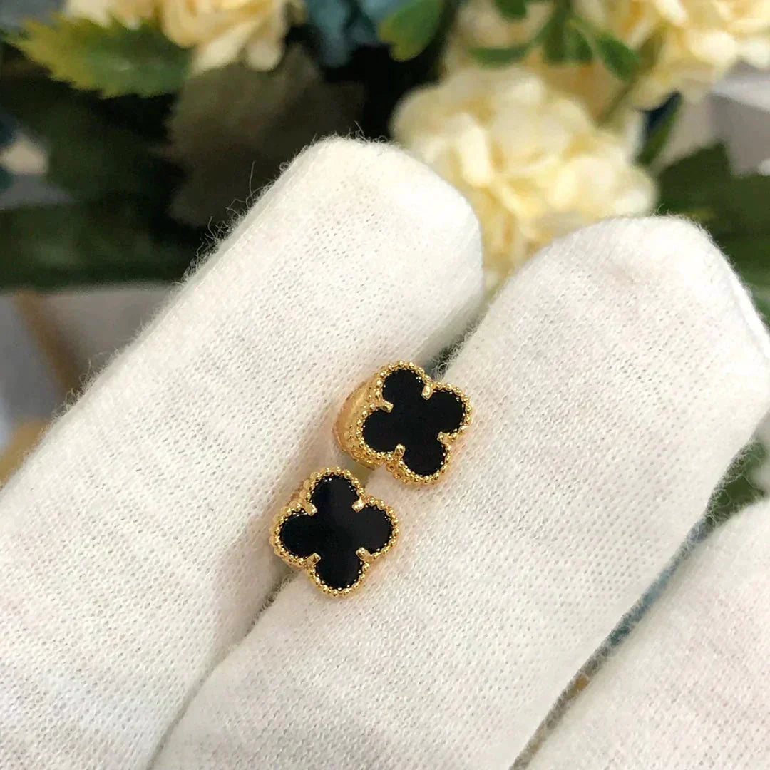 [⭐Shinejoy]CLOVER MINI 9.5MM BLACK MOP EARRINGS