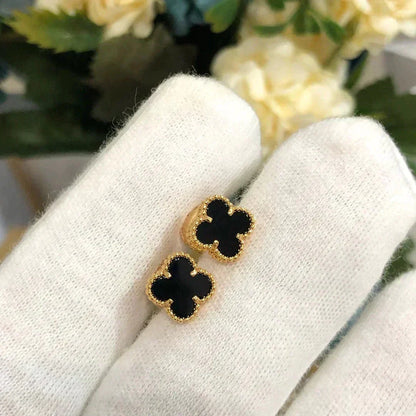 [⭐Shinejoy]CLOVER MINI 9.5MM BLACK MOP EARRINGS