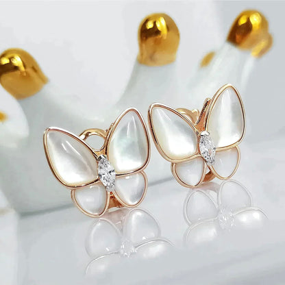 [⭐Shinejoy]バタフライモップダイヤモンドピアス