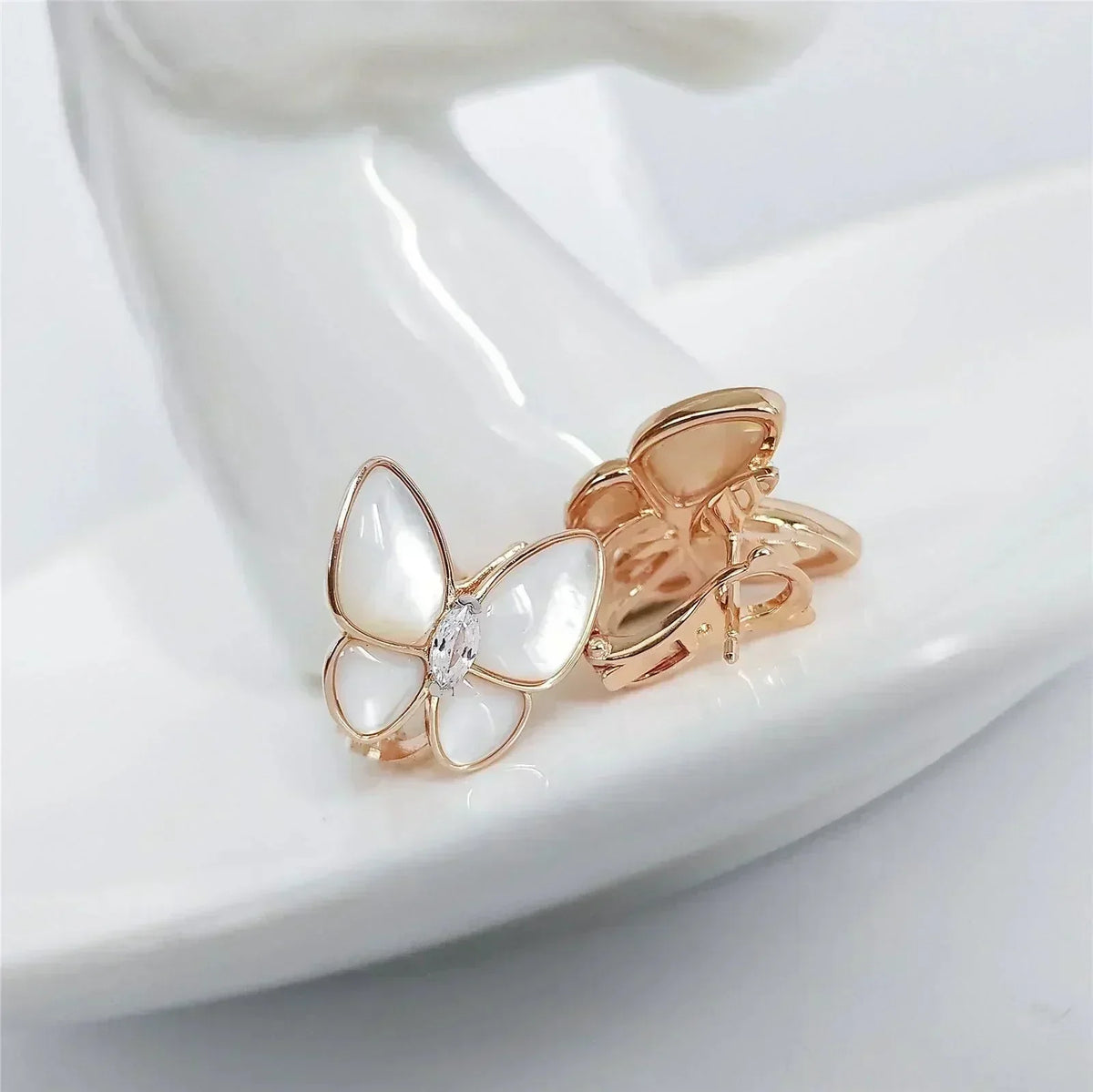 [⭐Shinejoy]バタフライモップダイヤモンドピアス