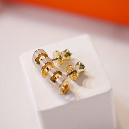[⭐Shinejoy]MINI POP H GOLD EARRINGS GREY
