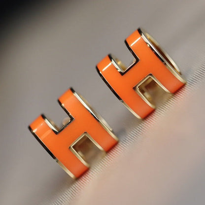 [⭐Shinejoy]MINI POP H EARRINGS ORANGE