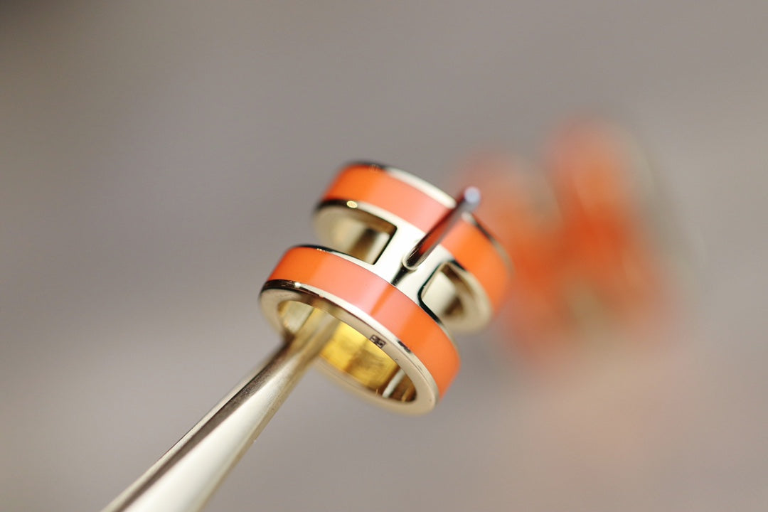 [⭐Shinejoy]MINI POP H EARRINGS ORANGE