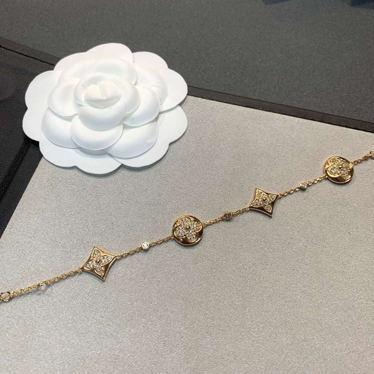 [⭐Shinejoy]STAR AND SUN 4 MOTIFS GOLD DIAMONDS BRACELET