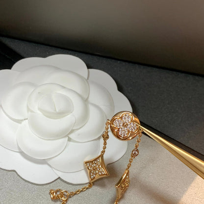 [⭐Shinejoy]STAR AND SUN 4 MOTIFS GOLD DIAMONDS BRACELET