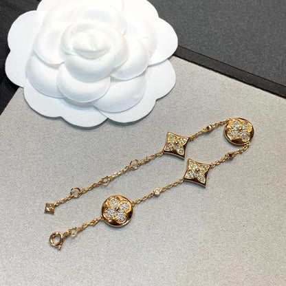 [⭐Shinejoy]STAR AND SUN 4 MOTIFS GOLD DIAMONDS BRACELET