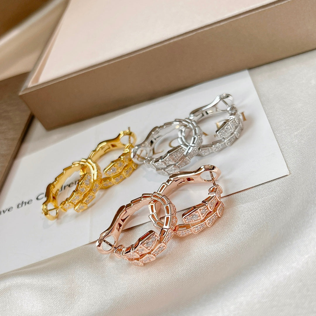 [⭐Shinejoy]セルペンティ イヤリング ダイヤモンド