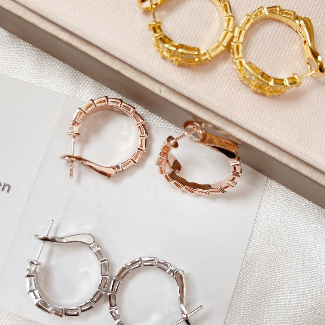 [⭐Shinejoy]セルペンティ イヤリング ダイヤモンド