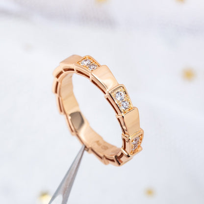[⭐Shinejoy]SERPENTI RING PINK GOLD  3MM