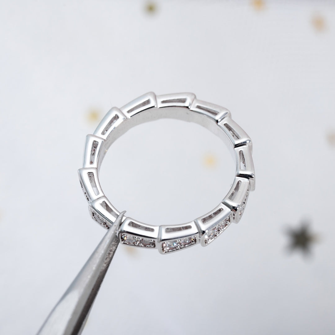 [⭐Shinejoy]セルペンティ リング シルバー ダイヤモンド パヴェ 3mm