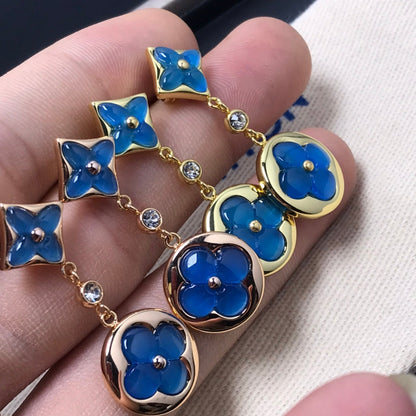 [⭐Shinejoy]STAR AND SUN AGATE DIAMOND EARRINGS