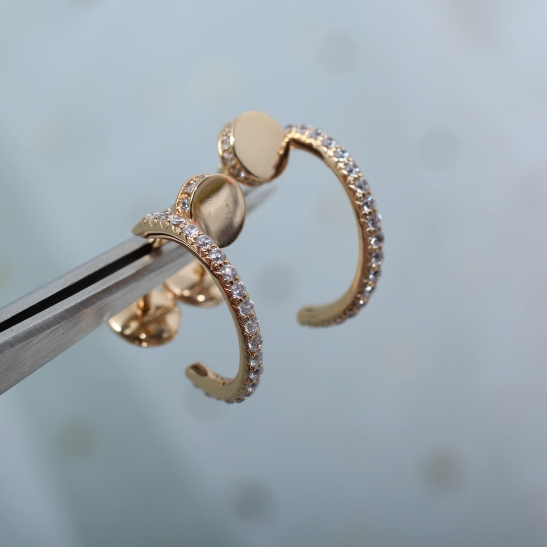 [⭐Shinejoy]ジュスト ピアス 12.75mm ピンクゴールド ダイヤモンド