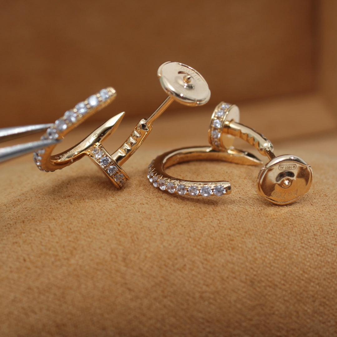 [⭐Shinejoy]ジュスト ピアス 12.75mm ピンクゴールド ダイヤモンド