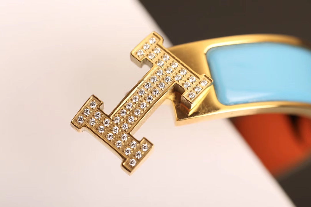 [⭐Shinejoy]H CLOUD BLUE BRACELET GOLD DIAMOND