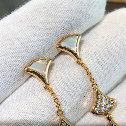 [⭐Shinejoy]DREAM EARRINGS 3 MOTIFS DIAMOND MOP PINK GOLD