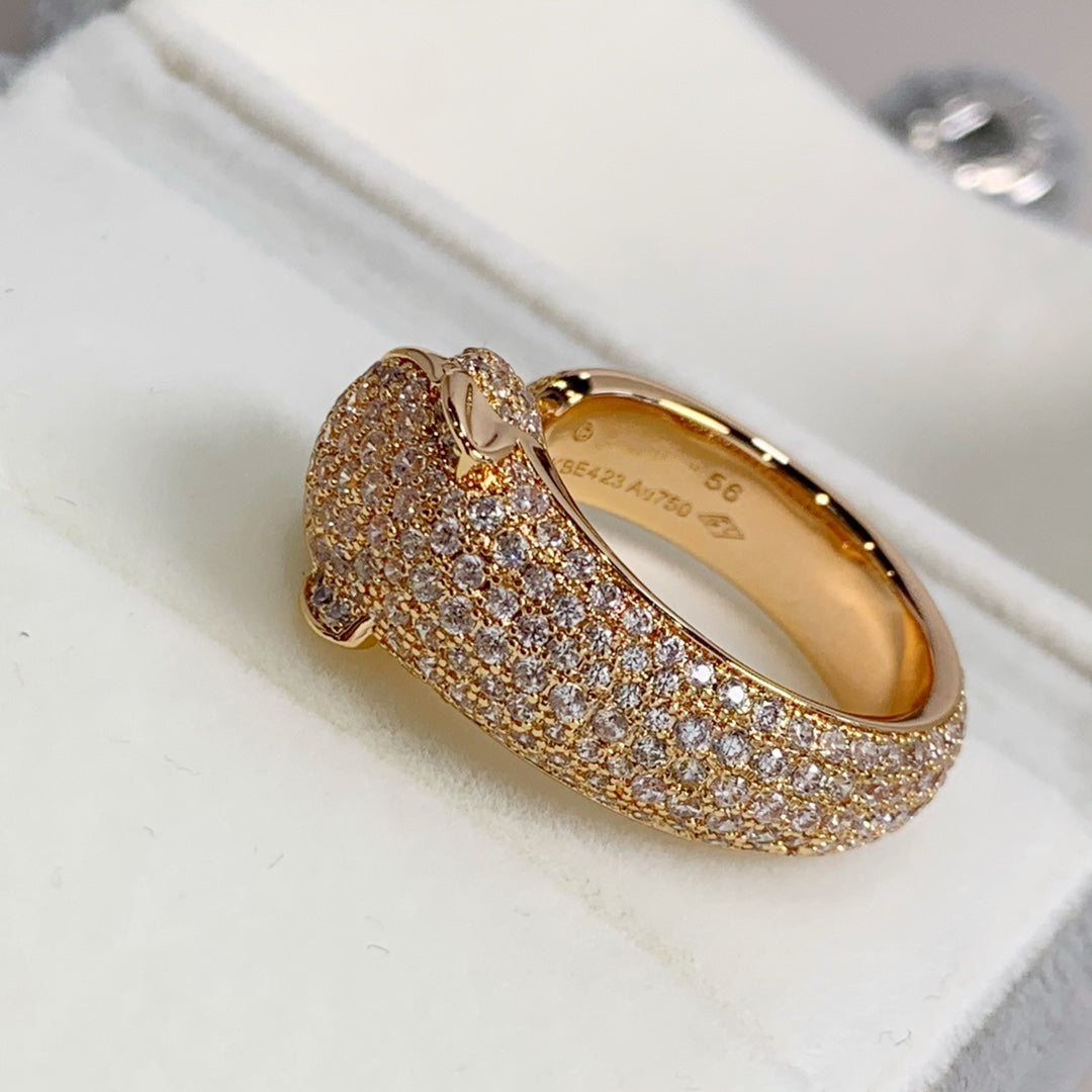 [⭐Shinejoy]PANTHERE PINK GOLD DIAMOND RING