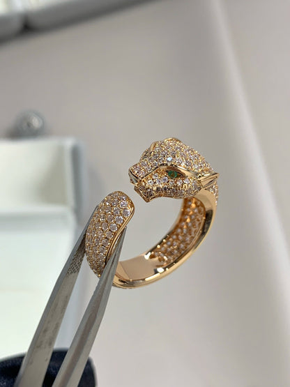 [⭐Shinejoy]PANTHERE PINK GOLD DIAMOND RING