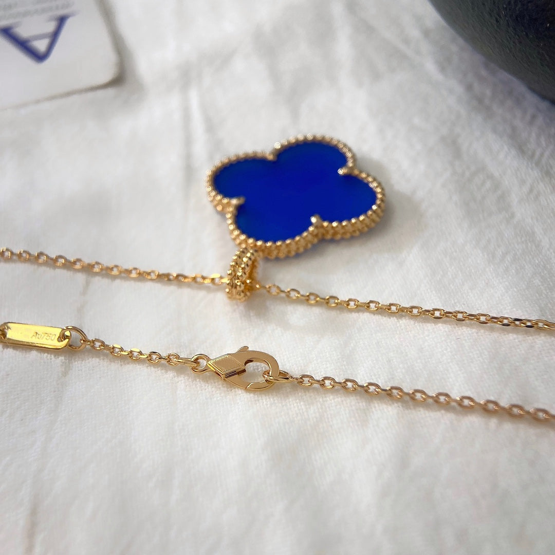 [⭐Shinejoy]CLOVER 25MM ネックレス ターコイズ ローズゴールド