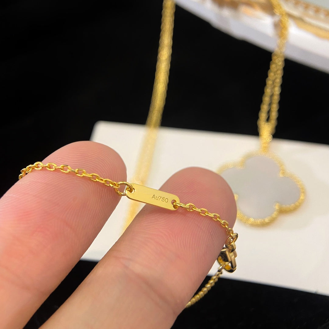 [⭐Shinejoy]クローバー 25MM マザーオブパール ラージペンダントネックレス