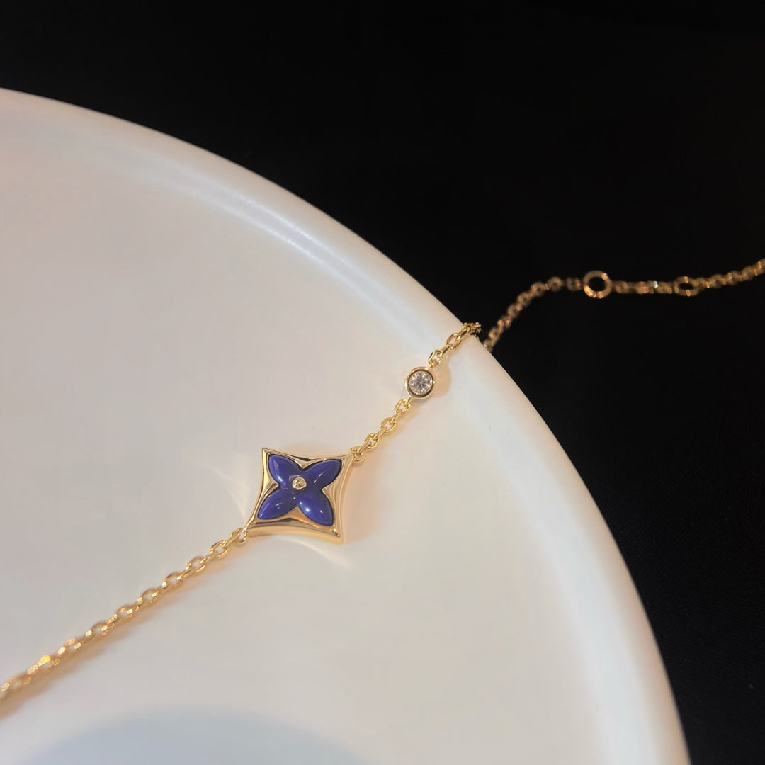 [⭐Shinejoy]カラースター ピンクゴールド ダイヤモンドブレスレット