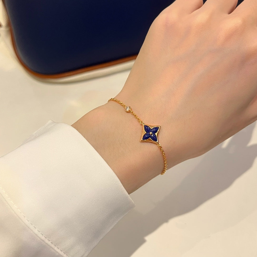 [⭐Shinejoy]カラースター ピンクゴールド ダイヤモンドブレスレット