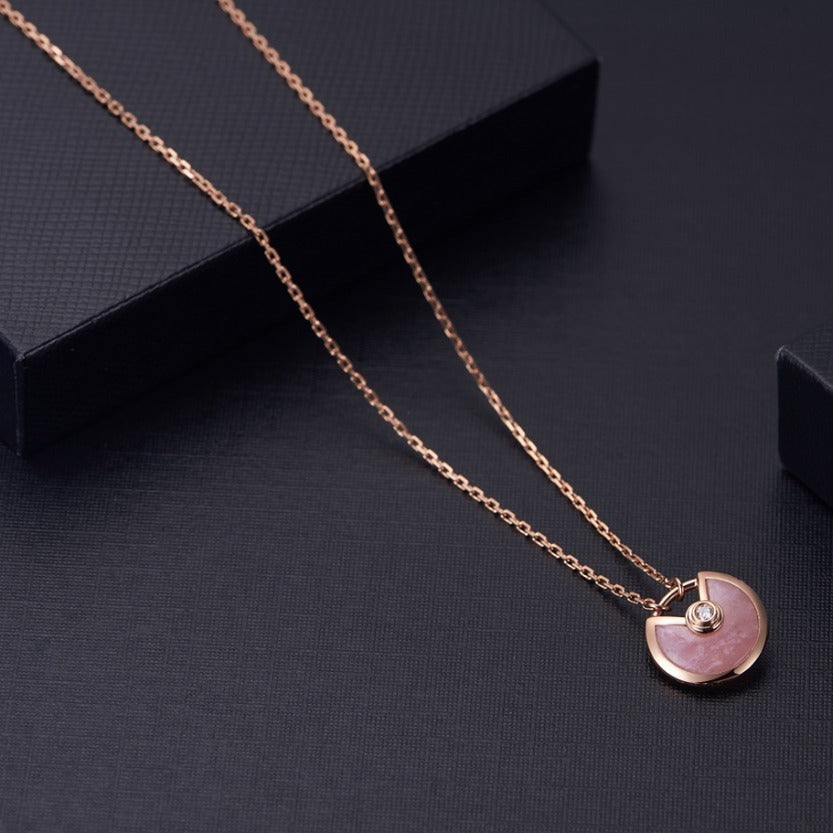 [⭐Shinejoy]AMULETTE ROSE GOLD PINK MOP NECKLACE