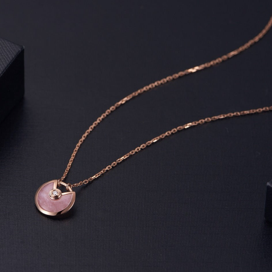 [⭐Shinejoy]AMULETTE ROSE GOLD PINK MOP NECKLACE