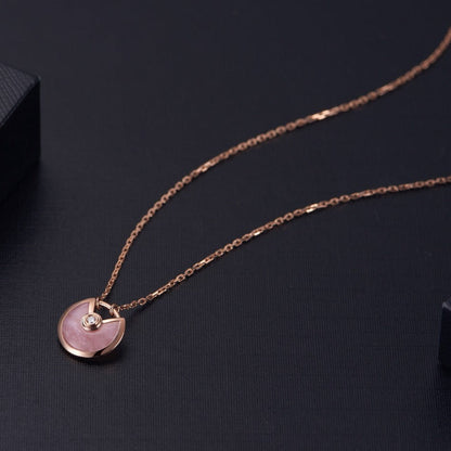 [⭐Shinejoy]AMULETTE ROSE GOLD PINK MOP NECKLACE