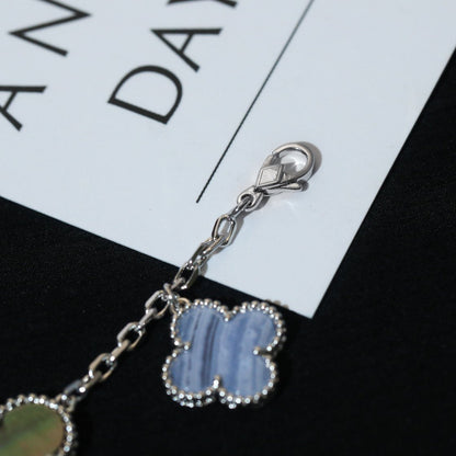 {
  "⭐Shinejoy": "CLOVER BRACELET 5 MOTIFS MOP CHALCEDONY SILVER"
}