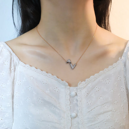 [⭐Shinejoy]VOLT SILVER DIAMOND PEDANT NECKLACE