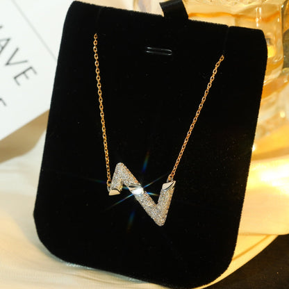 [⭐Shinejoy]VOLT SILVER DIAMOND PEDANT NECKLACE