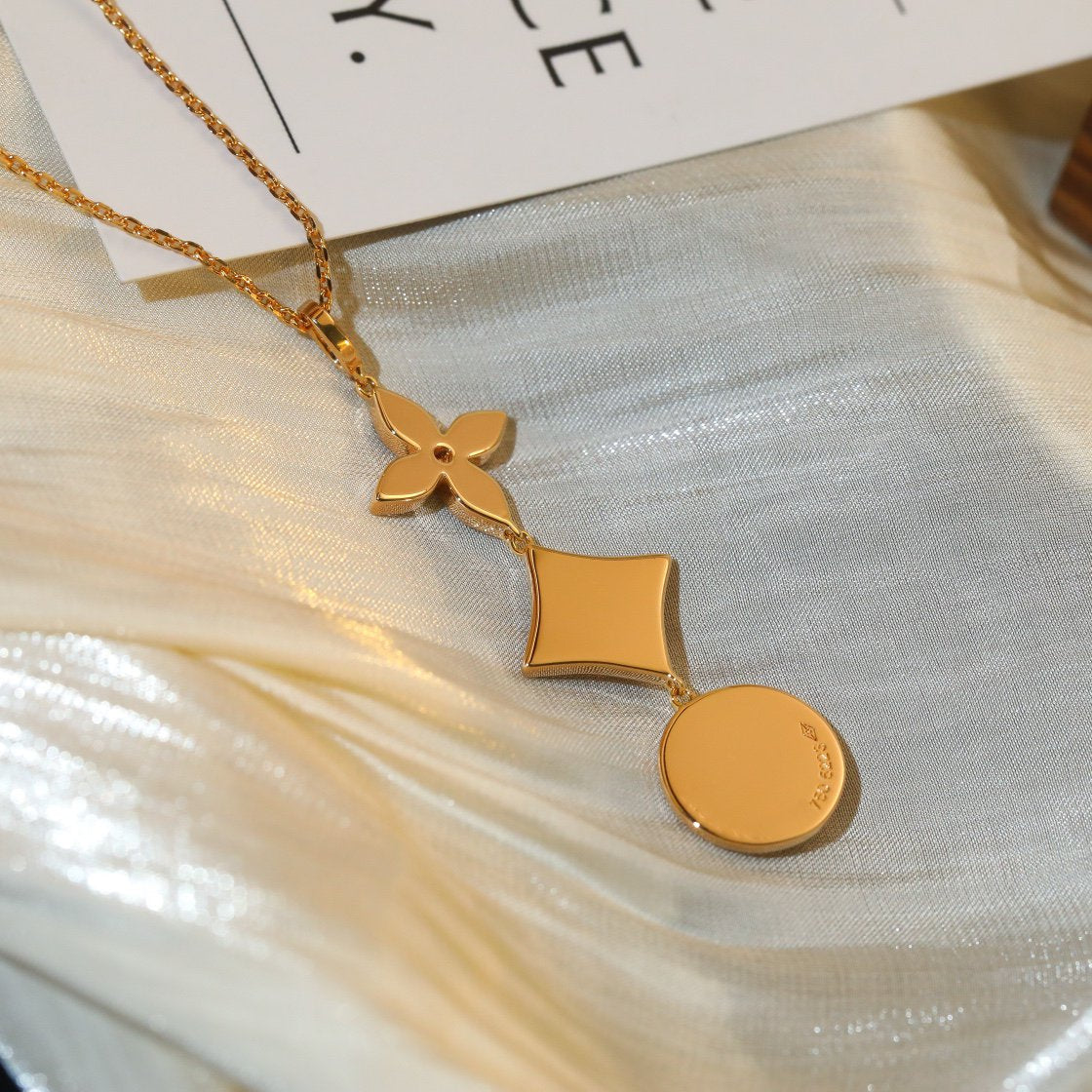 [⭐Shinejoy]STAR AND SUN DIAMOND PINK GOLD NECKLACE