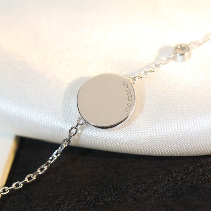 [⭐Shinejoy]SUN MOTIF PINK MOP SILVER BRACELET