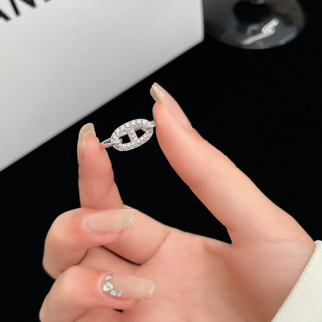 [⭐Shinejoy]RONDE SMALL SILVER DIAMOND RING