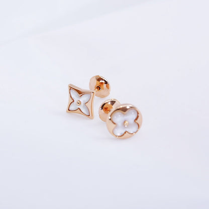 [⭐Shinejoy]スター＆サン ピンクゴールド MOP スタッドピアス