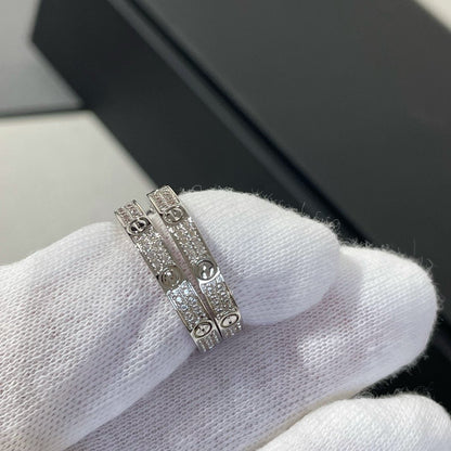 [⭐Shinejoy]LOVE ダイヤモンド シルバー フープピアス