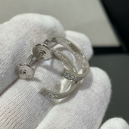 [⭐Shinejoy]LOVE ダイヤモンド シルバー フープピアス
