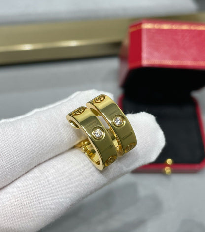 [⭐Shinejoy]LOVE 5.5MM 1粒ダイヤモンドピアス